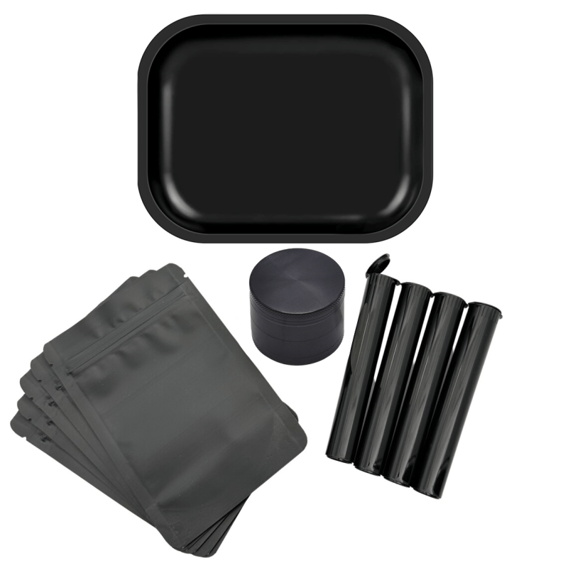 11pcs Rolling Tray Herb Grinder Mylar Bags Combo Household Gadget