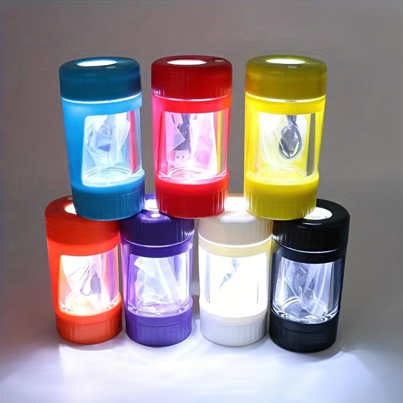 LED Glass Storage Jar Moisturizing Jar Sealed Container Household Gadget