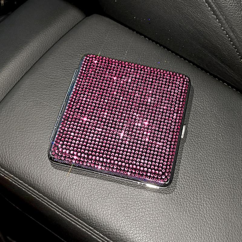 Bling Crystal Storage Case Portable Holder Container For Women Gadget