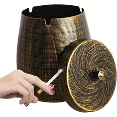 1pc Windproof Ashtray With Lid Decorative Ashtray for Home Hotel Bar Office
