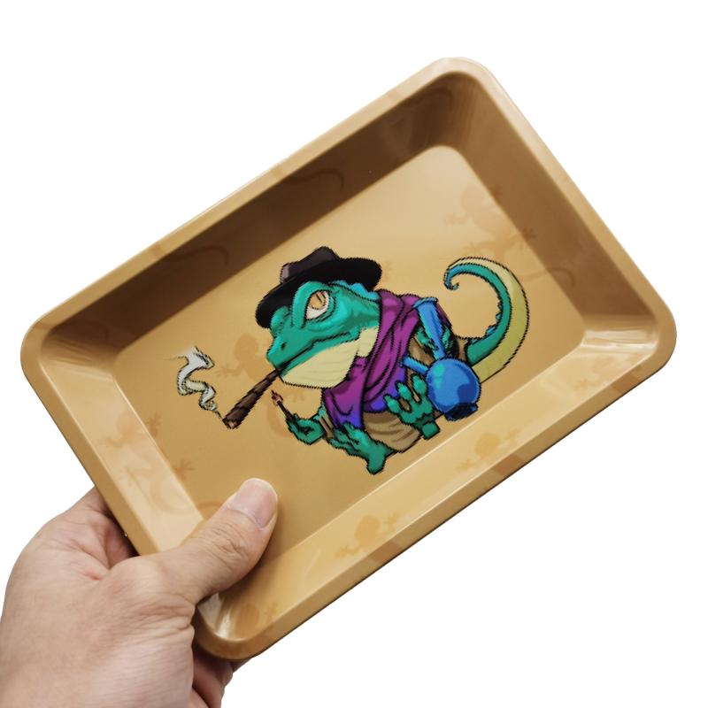 Creative Pattern Metal Rolling Tray Multipurpose Wake Up Tray Fruit Plate