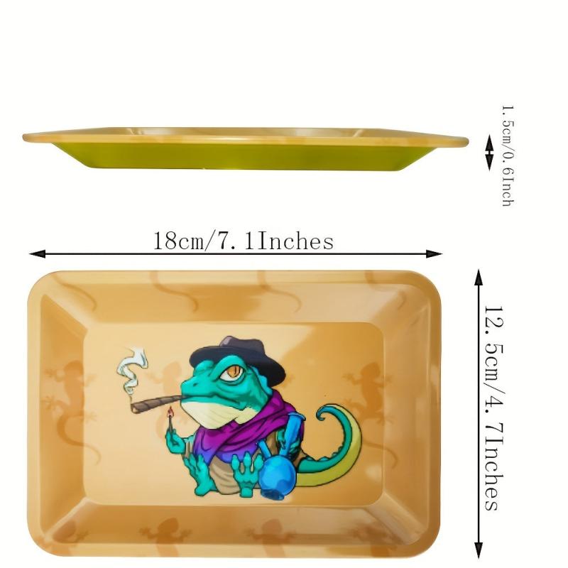 Creative Pattern Metal Rolling Tray Multipurpose Wake Up Tray Fruit Plate