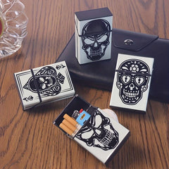 Luminous Skull Cigarette Case for 22pcs 85mm Long Cigarettes