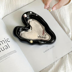 Heart Ceramic Ashtray Decorative Ornaments for Home Hotel Bar Office