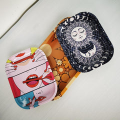 3pcs Halloween Metal Rolling Tray Car Ashtray Snack Plate