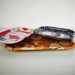 3pcs Halloween Metal Rolling Tray Car Ashtray Snack Plate