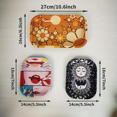 3pcs Halloween Metal Rolling Tray Car Ashtray Snack Plate