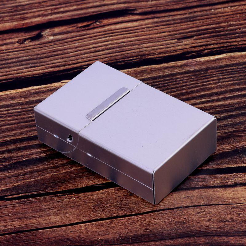 Brushed Metal Cigarette Case Magnetic Flip Closure Large Capacity