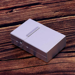 Brushed Metal Cigarette Case Magnetic Flip Closure Large Capacity