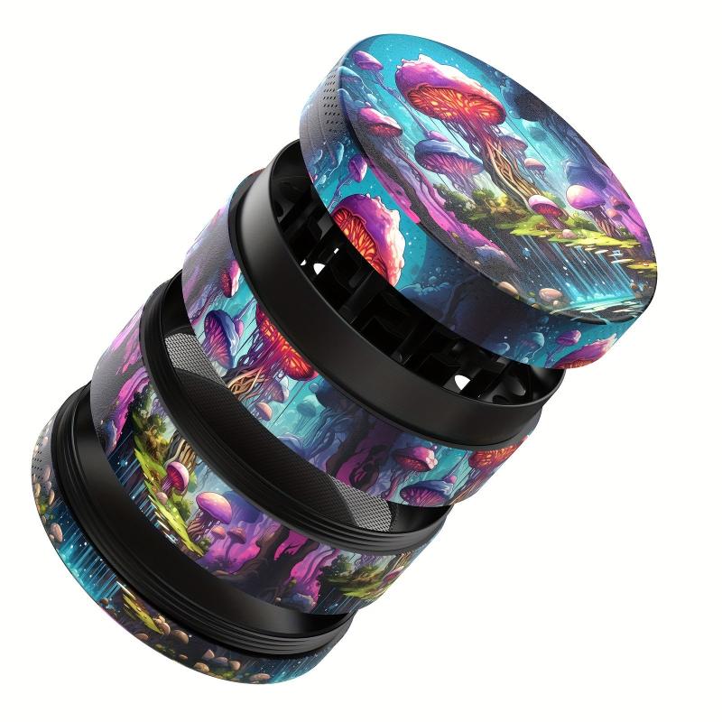 4-layer Zinc Alloy Herb Grinder Spice Crusher Kitchen Supplies