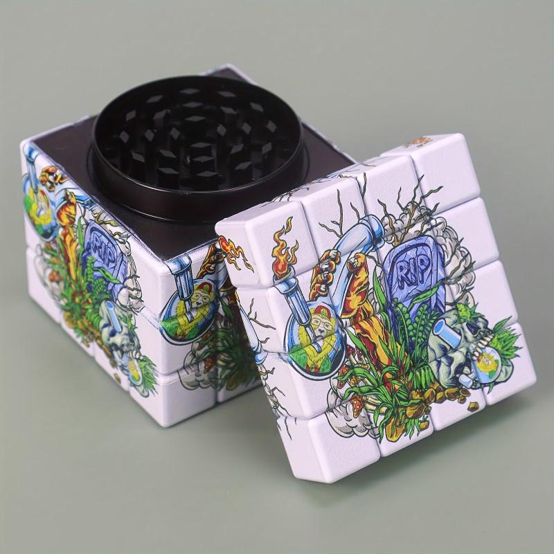 Creative Pattern 4-Layer Grinder Spice Crusher Kitchen Supplies