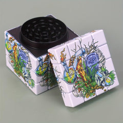 Creative Pattern 4-Layer Grinder Spice Crusher Kitchen Supplies