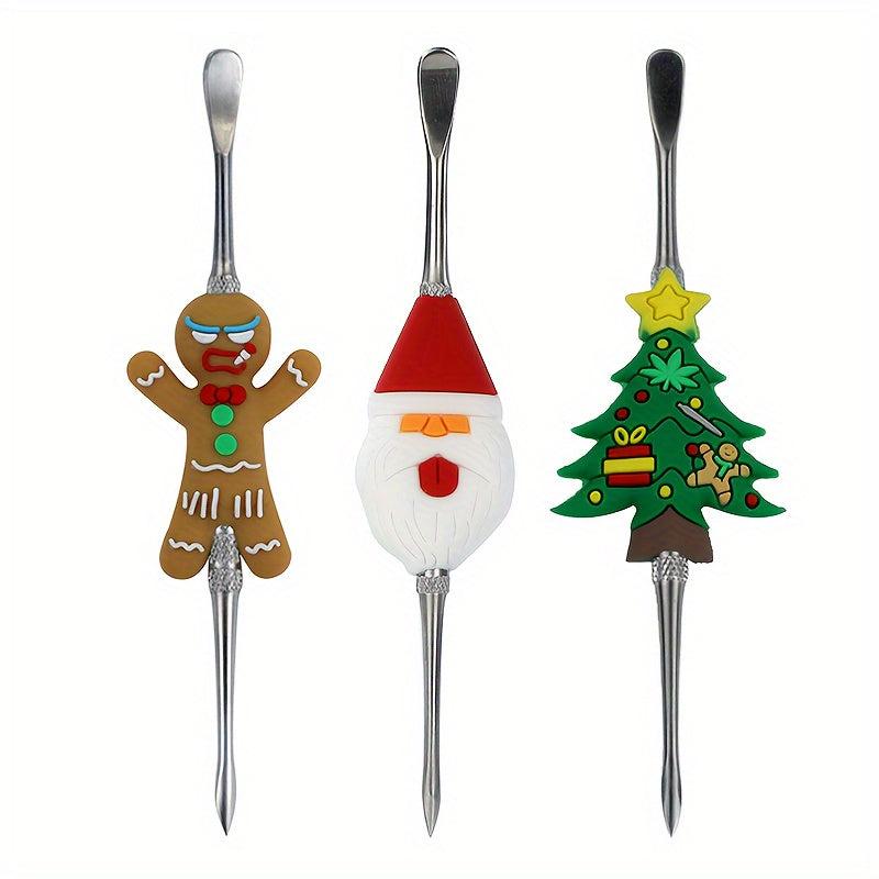 3pcs Christmas Double headed Sculpting Clay Tools Metal Spoon Carving Tool