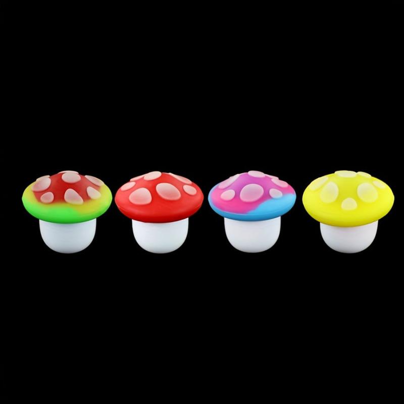 3pcs Luminous Mushroom Silicone Container - Cream & Tobacco Storage Jar