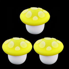 3pcs Luminous Mushroom Silicone Container - Cream & Tobacco Storage Jar