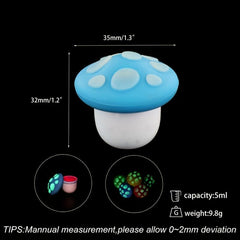 3pcs Luminous Mushroom Silicone Container - Cream & Tobacco Storage Jar