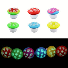 3pcs Luminous Mushroom Silicone Container - Cream & Tobacco Storage Jar