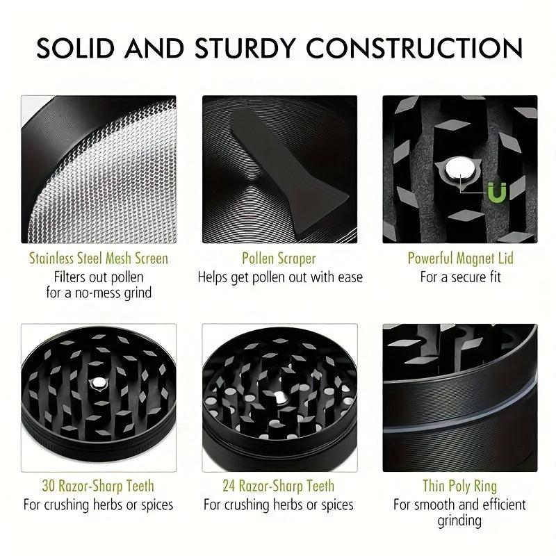 4 Layer Zinc Alloy Grinder Metal Spice Crusher Kitchen Supplies