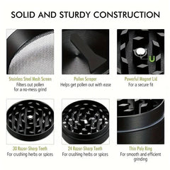 4 Layer Zinc Alloy Grinder Metal Spice Crusher Kitchen Supplies
