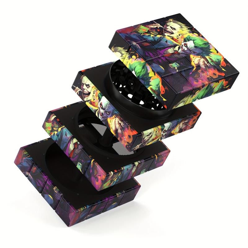 Creative Pattern Square Grinder 4-Layer 60MM Spice Crusher Kitchen Supplies