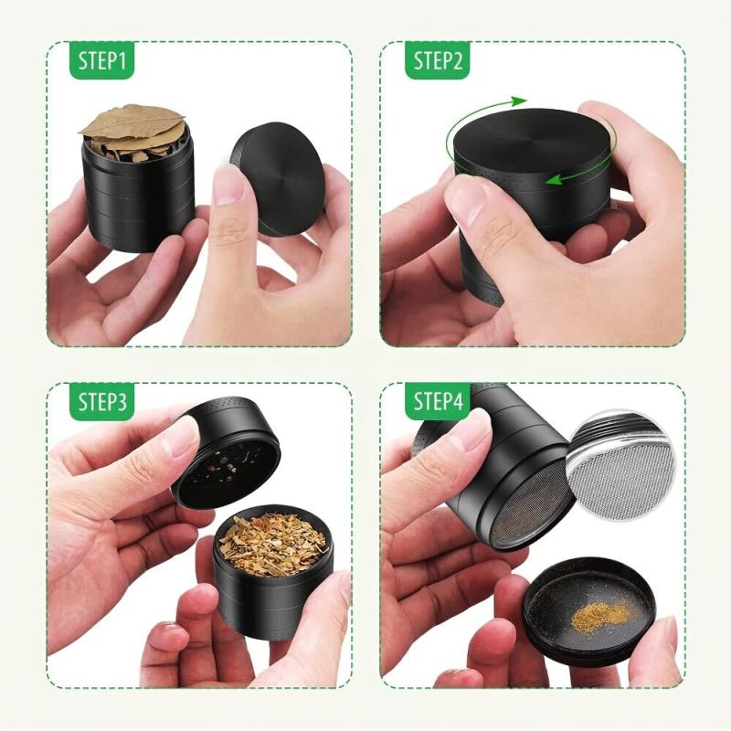 Large 5-Layer Metal Tobacco Grinder Portable 2.2 Inches