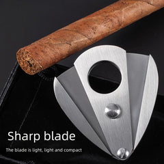 Portable Stainless Steel Cigar Cutter Double Blade Scissors
