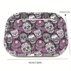 Halloween Skull Rolling Tray Metal Cartoon Washable Fruit Plate
