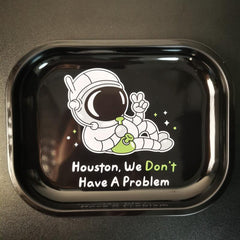 2pcs Creative Pattern Rolling Tray Metal Durable Household Multipurpose Tray