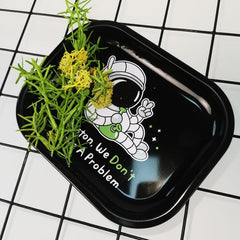 2pcs Creative Pattern Rolling Tray Metal Durable Household Multipurpose Tray