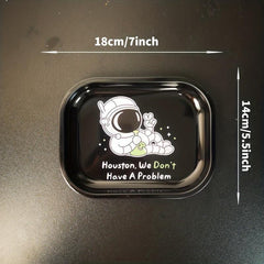 2pcs Creative Pattern Rolling Tray Metal Durable Household Multipurpose Tray
