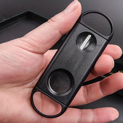 2 in 1 Plastic Cigar Scissors Stainless Steel Double Edge Cutter