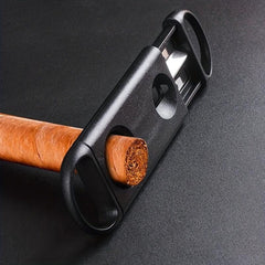 2 in 1 Plastic Cigar Scissors Stainless Steel Double Edge Cutter