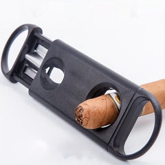 2 in 1 Plastic Cigar Scissors Stainless Steel Double Edge Cutter