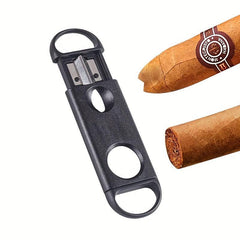 2 in 1 Plastic Cigar Scissors Stainless Steel Double Edge Cutter