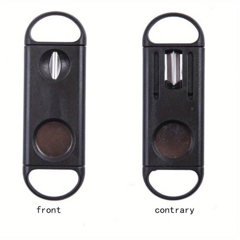 2 in 1 Plastic Cigar Scissors Stainless Steel Double Edge Cutter
