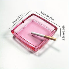 Glass Ashtray Square Household Ashtray Living Room Hotel Gadget
