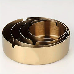Stainless Steel Round Ashtray Classic Decorative Ashtray for Home Hotel Bar