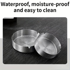 Stainless Steel Round Ashtray Classic Decorative Ashtray for Home Hotel Bar