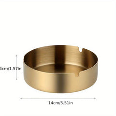Stainless Steel Round Ashtray Classic Decorative Ashtray for Home Hotel Bar