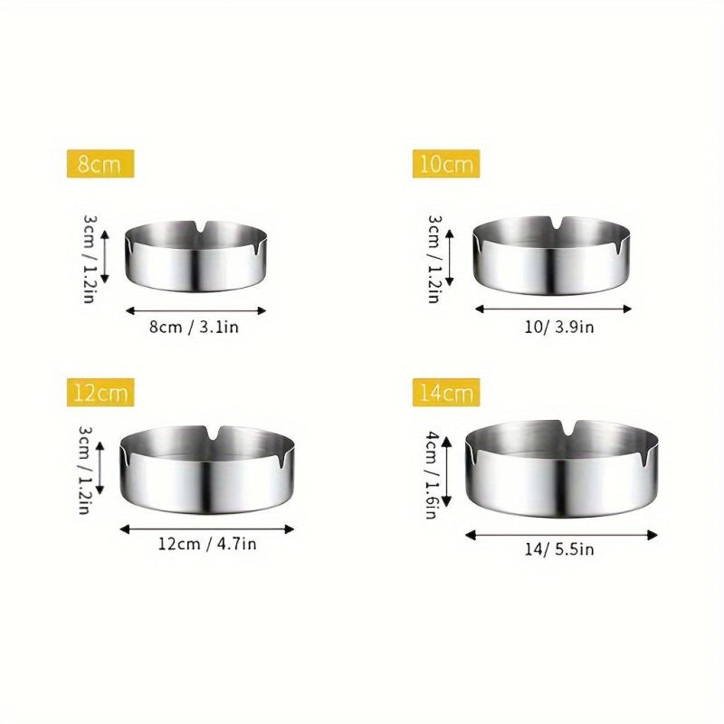 Stainless Steel Round Ashtray Classic Decorative Ashtray for Home Hotel Bar