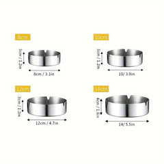 Stainless Steel Round Ashtray Classic Decorative Ashtray for Home Hotel Bar