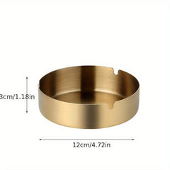 Stainless Steel Round Ashtray Classic Decorative Ashtray for Home Hotel Bar