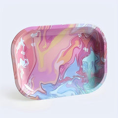 Creative Pattern Metal Tobacco Rolling Tray 17.98 x 14.0cm Wake Up Tray