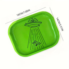 Creative Pattern Metal Tobacco Rolling Tray 17.98 x 14.0cm Wake Up Tray