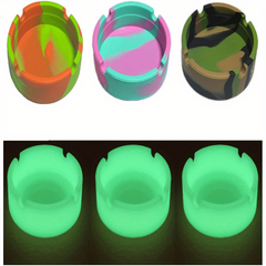 3pcs Silicone Ashtray Colorful Fluorescence Set Non Stick Heat Resistant Ashtray