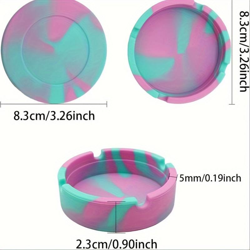 3pcs Silicone Ashtray Colorful Fluorescence Set Non Stick Heat Resistant Ashtray