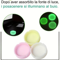 3pcs Silicone Ashtray Colorful Fluorescence Set Non Stick Heat Resistant Ashtray