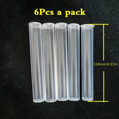6pcs Plastic Transparent Storage Tube Pre-rolled Cones Container