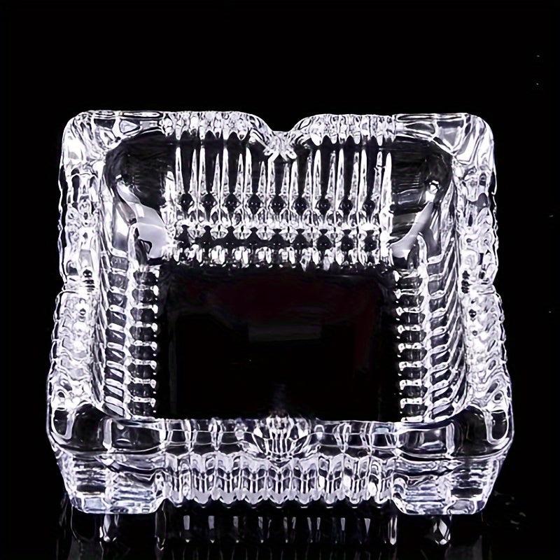 Glass Ashtray Square Decorative Tabletop Ashtray for Home Office