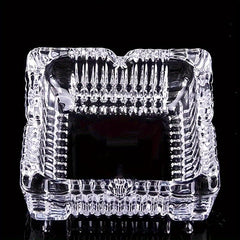 Glass Ashtray Square Decorative Tabletop Ashtray for Home Office